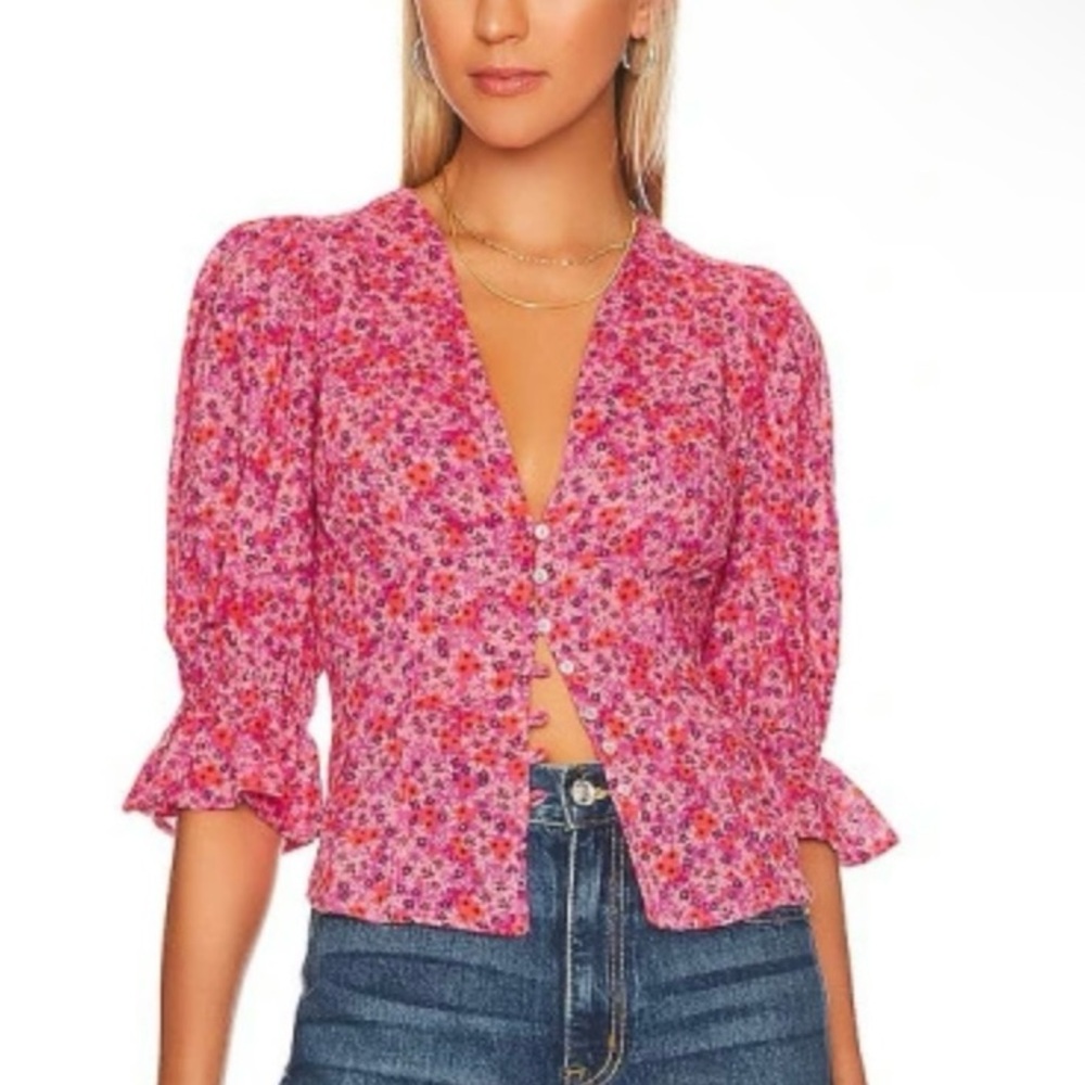 Free People I Found You Printed Top - Size XS